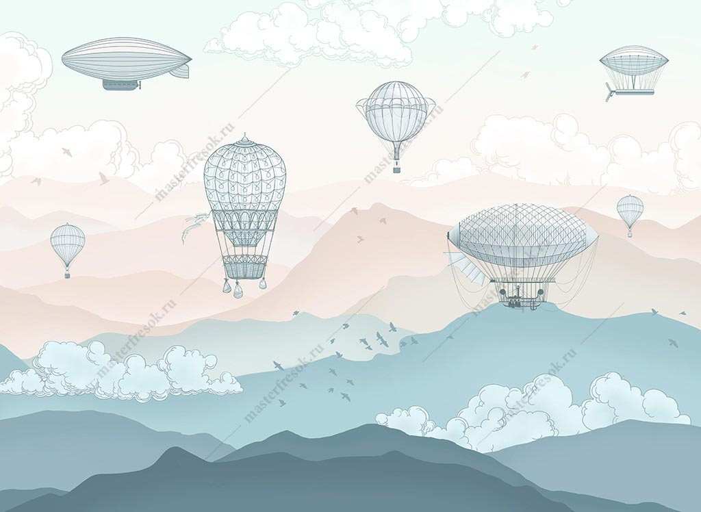 Фотообои Воздушные шары в голубых горах
